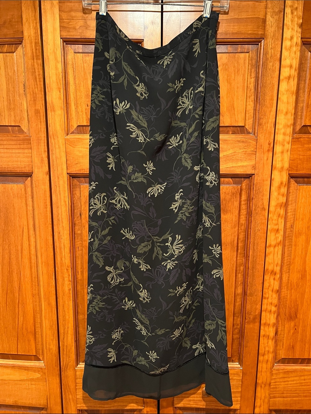 Eddie Bauer Black Floral Maxi Skirt